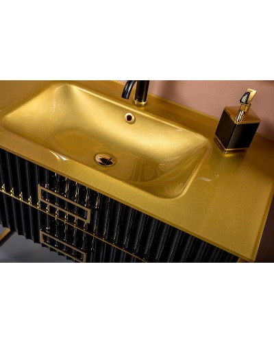 Тумба под раковину Boheme Armadi Art Monaco 100 866-100-BG Черный глянец Золото