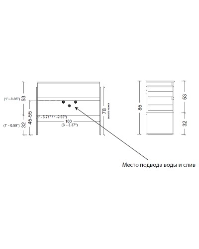 Тумба под раковину Boheme Armadi Art Vallessi 100 837-100-C mat подвесная Кашемир матовый