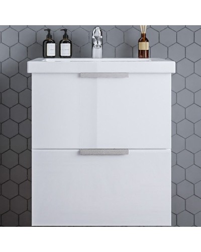 Тумба под раковину Бриклаер Хелена 60 4627125416354 подвесная Высокий белый глянец