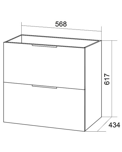 Тумба под раковину Бриклаер Хелена 60 4627125416354 подвесная Высокий белый глянец