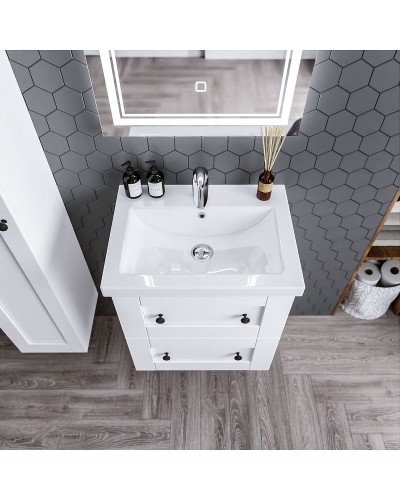 Тумба под раковину Бриклаер Хелена 60 4627125416408 подвесная Рамочный белый