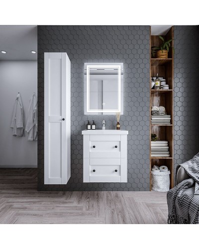 Тумба под раковину Бриклаер Хелена 60 4627125416408 подвесная Рамочный белый