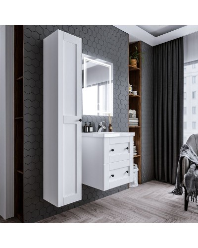 Тумба под раковину Бриклаер Хелена 60 4627125416408 подвесная Рамочный белый