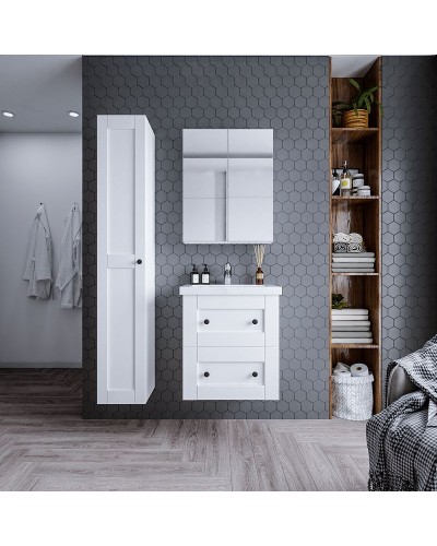 Тумба под раковину Бриклаер Хелена 60 4627125416408 подвесная Рамочный белый