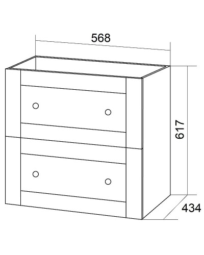 Тумба под раковину Бриклаер Хелена 60 4627125416408 подвесная Рамочный белый