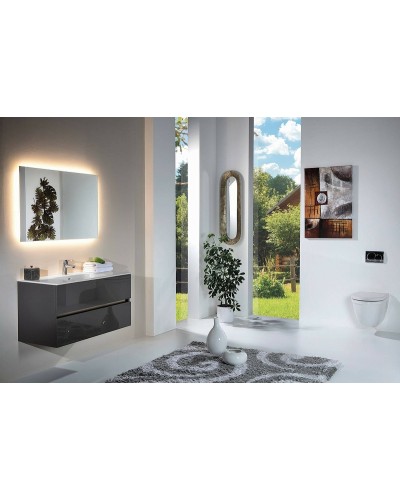 Тумба под раковину Boheme Armadi Art Vallessi 120 837-120-A glossy подвесная Антрацит глянец