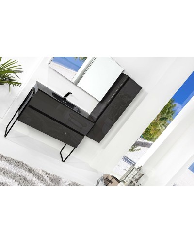 Тумба под раковину Boheme Armadi Art Vallessi 120 837-120-A glossy подвесная Антрацит глянец