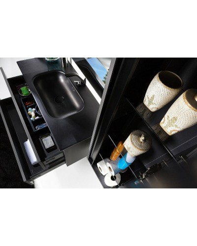 Тумба под раковину Boheme Armadi Art Vallessi 120 837-120-A glossy подвесная Антрацит глянец