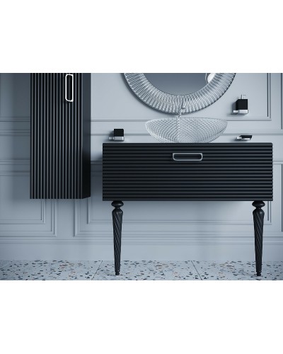 Тумба под раковину Boheme Armadi Art Vallessi Avangarde Linea 80 842-080-BCR подвесная Черная Хром