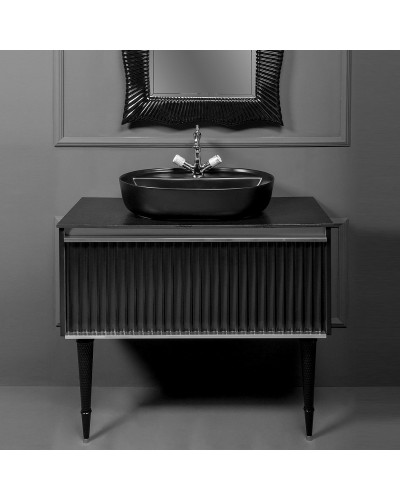 Тумба под раковину Boheme Armadi Art Vallessi Avangarde Canale 80 843-080-BCR подвесная Черная Хром