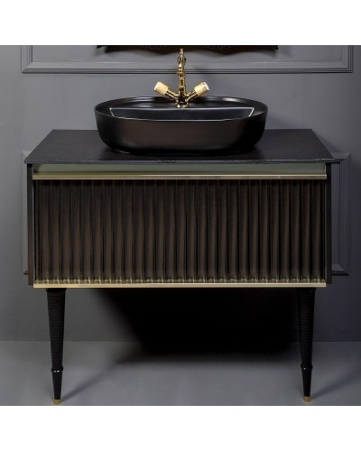Тумба под раковину Boheme Armadi Art Vallessi Avangarde Canale 80 843-080-BG подвесная Черная Золото