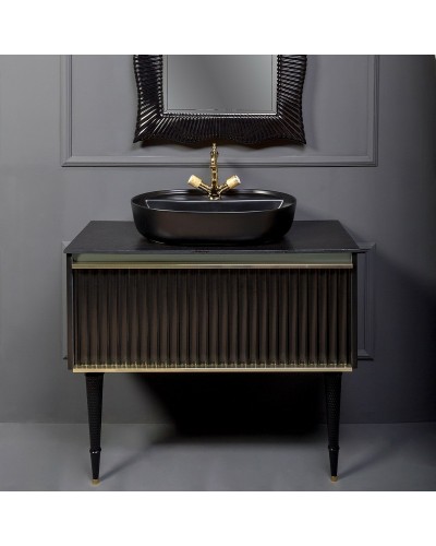 Тумба под раковину Boheme Armadi Art Vallessi Avangarde Canale 80 843-080-BG подвесная Черная Золото