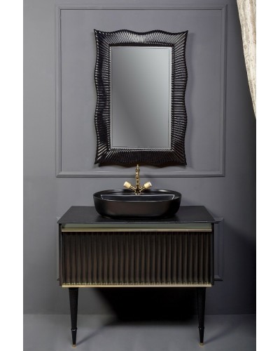 Тумба под раковину Boheme Armadi Art Vallessi Avangarde Canale 80 843-080-BG подвесная Черная Золото