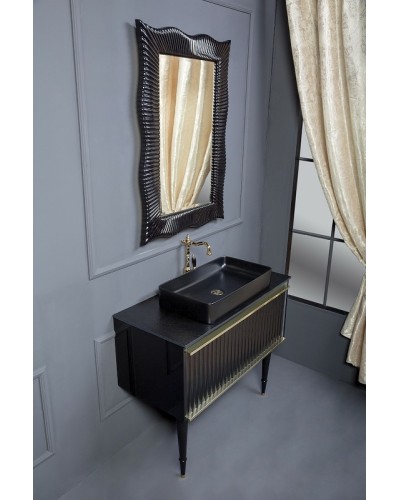 Тумба под раковину Boheme Armadi Art Vallessi Avangarde Canale 80 843-080-BG подвесная Черная Золото