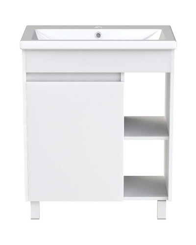 Тумба с раковиной Orange Topline-Line 60 TLIB60+RA Белый глянец Светло-серый глянец