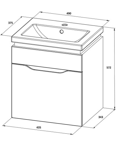 Тумба с раковиной Orange Topline-Monaco 50 TP-MO50+RA Белый глянец