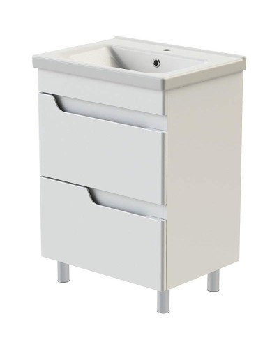 Тумба с раковиной Orange Topline-Milano 60 TM60-02+RA Белый глянец