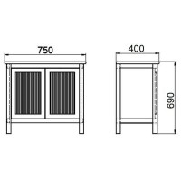 Тумба под раковину Orange Capri 75 OCT-75TU Тик матовый