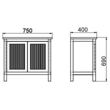 Тумба под раковину Orange Capri 75 OCT-75TU Тик матовый
