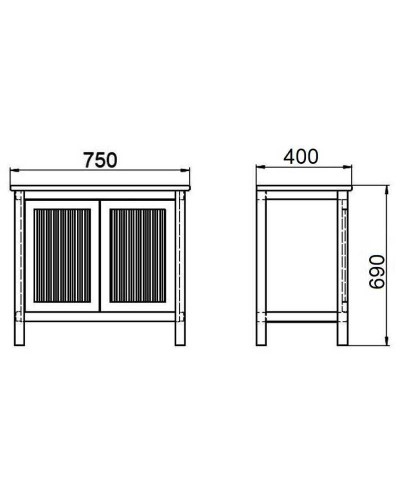 Тумба под раковину Orange Capri 75 OCT-75TU Тик матовый