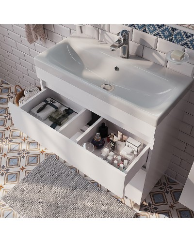 Тумба с раковиной Iddis Zodiac 80 ZOD8CBFi95K Белая