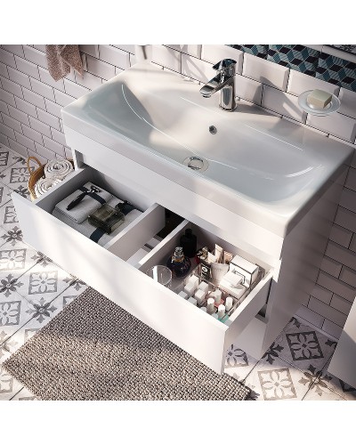 Тумба с раковиной Iddis Zodiac 80 ZOD8CB0i95K подвесная Белая