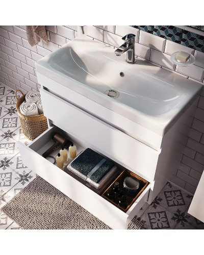 Тумба с раковиной Iddis Zodiac 80 ZOD8CB0i95K подвесная Белая