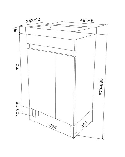 Тумба с раковиной Iddis Zodiac 50 ZOD5CDFi95K Белая
