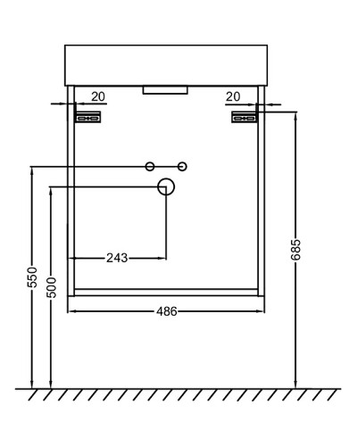 Тумба под раковину Jacob Delafon Tolbiac 50 EB1378-J5 подвесная Белая глянцевая