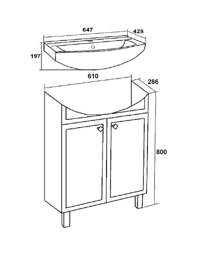 Тумба под раковину Runo Римини 65 00-00001254 Белая