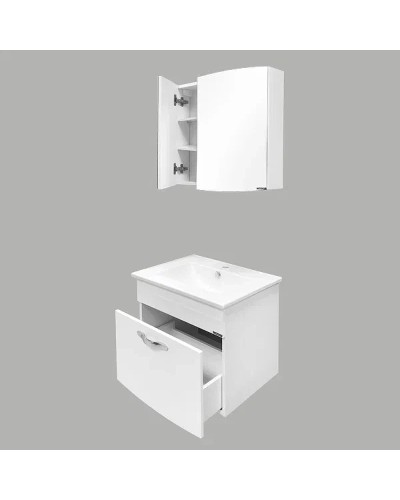 Тумба с раковиной Comforty Лаура 60 00003129351 подвесная Белая