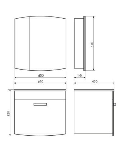 Тумба с раковиной Comforty Лаура 60 00003129351 подвесная Белая