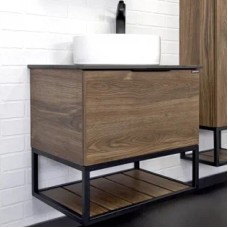 Тумба с раковиной Comforty Порто 60 00-00010676 подвесная Дуб темно-коричневый