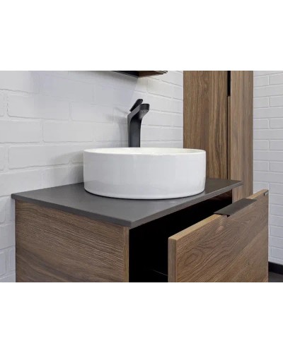 Тумба с раковиной Comforty Порто 60 00-00010676 подвесная Дуб темно-коричневый