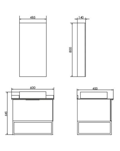 Тумба с раковиной Comforty Порто 60 00-00010676 подвесная Дуб темно-коричневый
