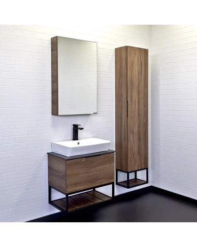 Тумба с раковиной Comforty Порто 60 00-00010677 подвесная Дуб темно-коричневый