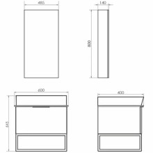 Тумба с раковиной Comforty Порто 60 00-00010677 подвесная Дуб темно-коричневый