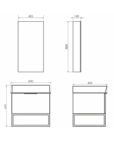 Тумба с раковиной Comforty Порто 60 00-00010677 подвесная Дуб темно-коричневый