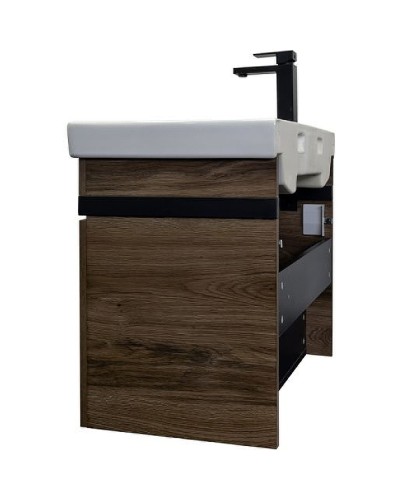 Тумба с раковиной Comforty Соло 70 00-00010978 подвесная Дуб темно-коричневый