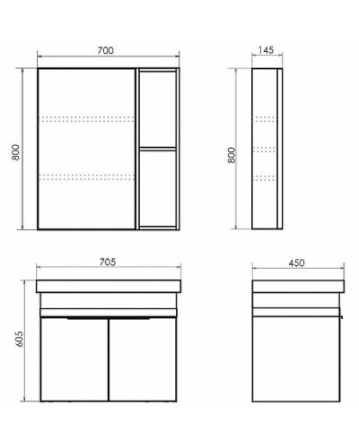 Тумба с раковиной Comforty Соло 70 00-00010978 подвесная Дуб темно-коричневый
