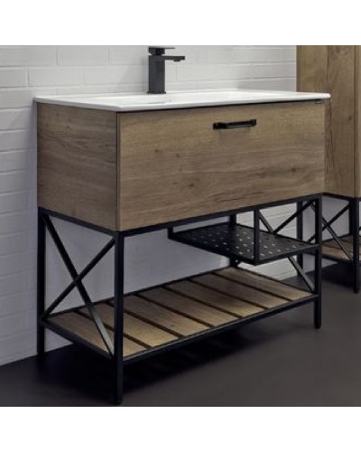 Тумба с раковиной Comforty Бредфорд 90 00-00009403 Дуб темный