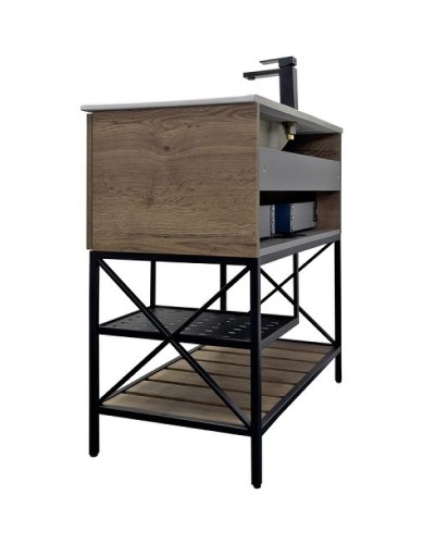 Тумба с раковиной Comforty Бредфорд 90 00-00009403 Дуб темный