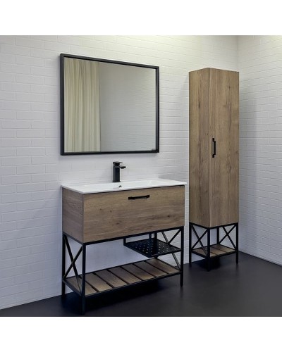 Тумба с раковиной Comforty Бредфорд 90 00-00009403 Дуб темный