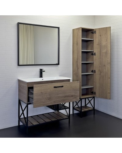 Тумба с раковиной Comforty Бредфорд 90 00-00009403 Дуб темный