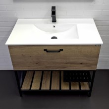 Тумба с раковиной Comforty Бредфорд 90 00-00009403 Дуб темный