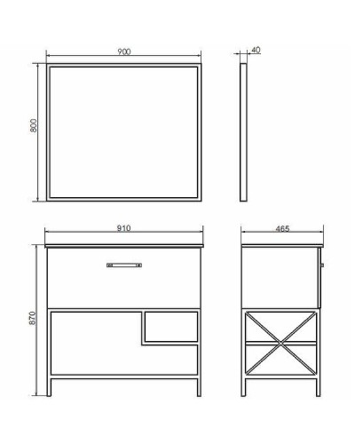 Тумба с раковиной Comforty Бредфорд 90 00-00009403 Дуб темный