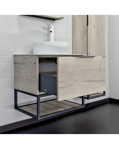 Тумба с раковиной Comforty Порто 60 00-00011397 подвесная Дуб дымчатый