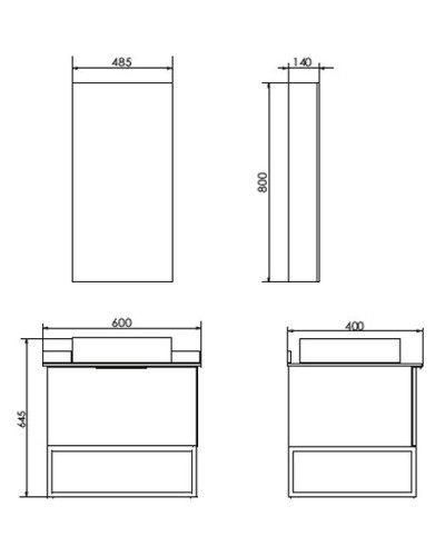 Тумба с раковиной Comforty Порто 60 00-00011397 подвесная Дуб дымчатый