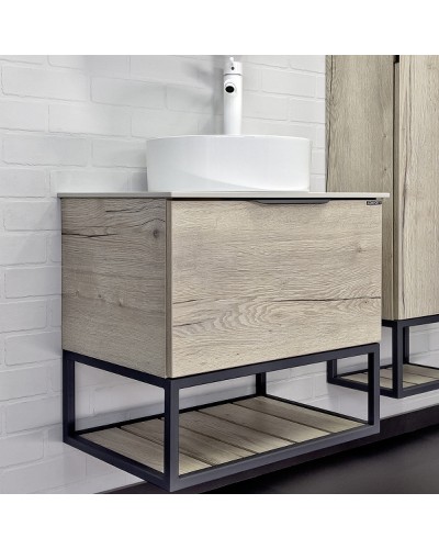 Тумба с раковиной Comforty Порто 60 00-00011397 подвесная Дуб дымчатый