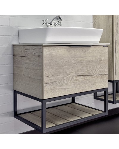 Тумба с раковиной Comforty Порто 60 00-00011395 подвесная Дуб дымчатый